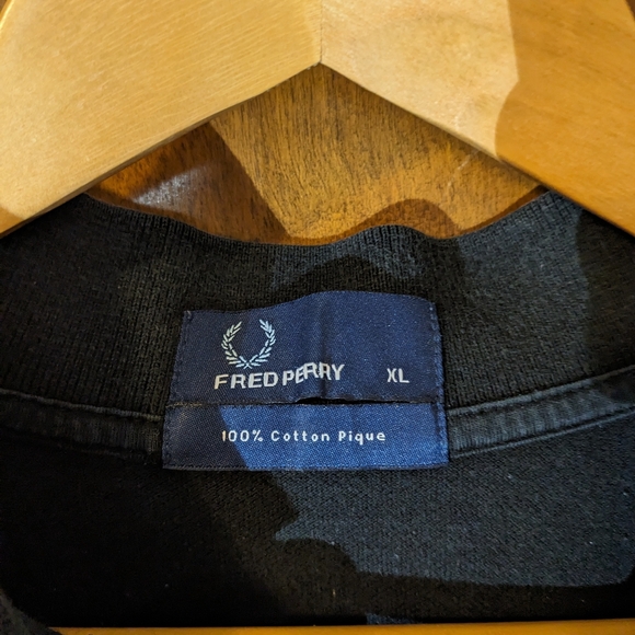 Fred Perry Black Yellow Stripe Twin Tip Short Sleeve Polo Shirt - Picture 3 of 8